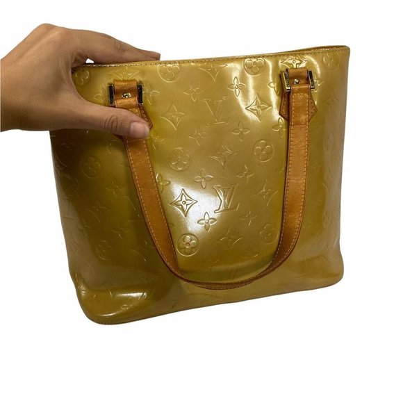 💚OFFERS?✅ Authentic Louis Vuitton Shoulder Bag Houston Yellows Vernis 031198M - Picture 10 of 13